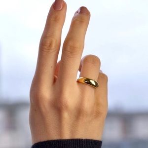 Gold Thin Dome Ring